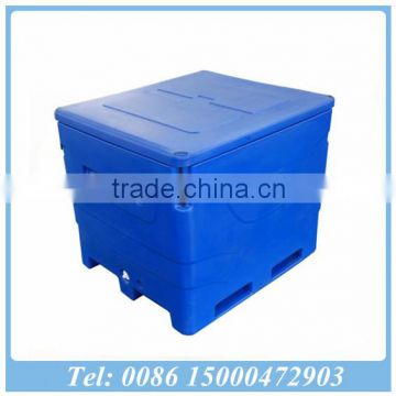 1000L Capacity Rotational molded plastic fish box with insulation material ice fish box