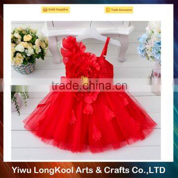New arrival hot sale new model big flower 3 year old girl dress