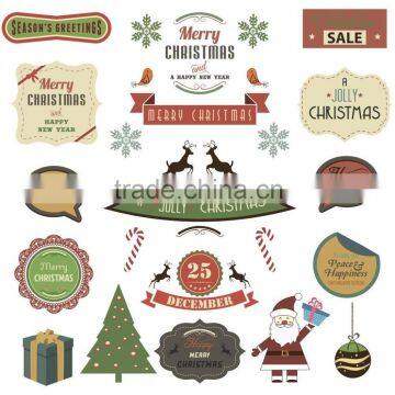 christmas stickers,gloss vinyl sticker,christmas static label