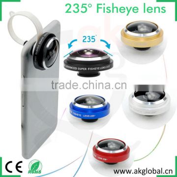 For iPhone 6 plus 5s samsung galaxy s6 s5 s4 s3 huawei P8 max phone accessories 235 degree super fisheye lens