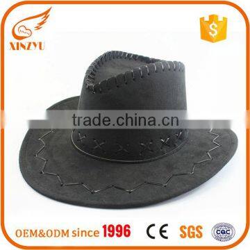 Custom cowboy hats black brown leather winter cowboy western hat