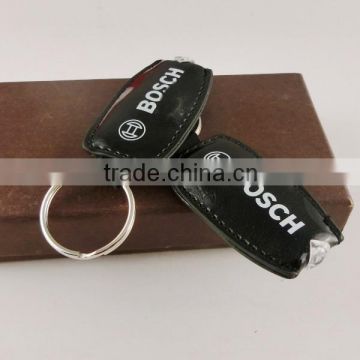 Leather LED keychain leather LED keychain with custom logo