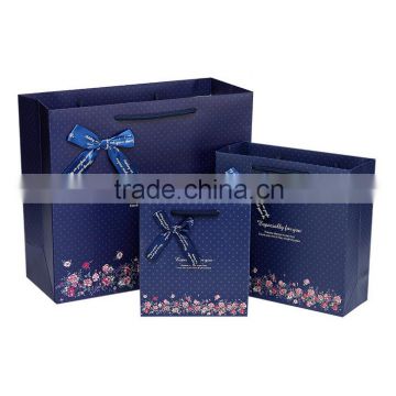 Fashion High Brand Deep Color Style Paper Shopping Bags For Wholesale