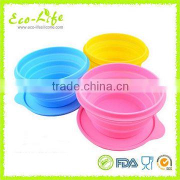 830ML Round Silicone Foldable Bowl, Collapsible Lunch Box, Food Container