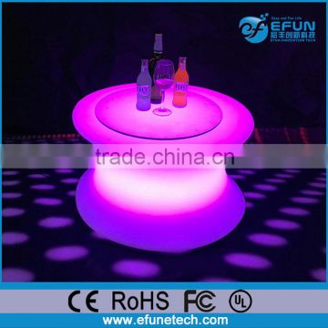 white plastic RGB color led bar table, light up party cocktail tables