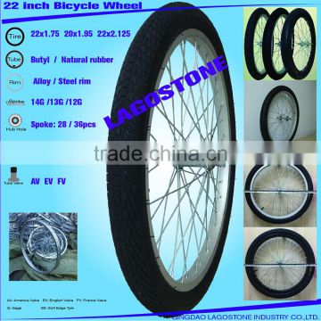 22inch bicycle wheel ( 22x2.125, 22x1.95, 22x1.75)