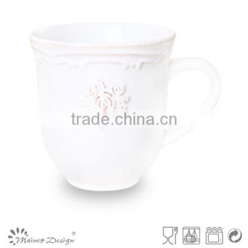 ebossed porcelain mug porcelain mug whole sale with flower