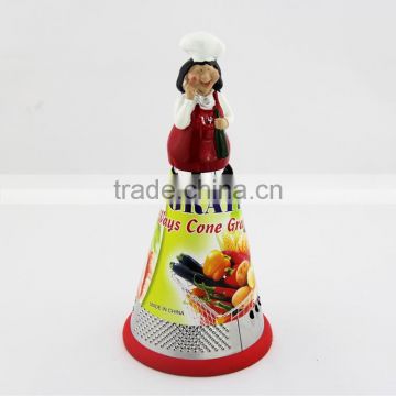 Happy woman cooker statue resin handle stainless steel 10 inch cheese grater electric