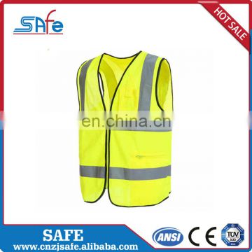 Factory direct sale reflective safety high visibility yellow CE vest fabric