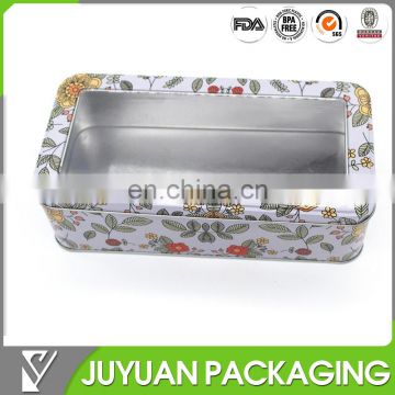 Watch chocolate candy packaging tin box with window wholesale