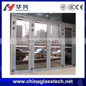 CE certificate Space Saving tempered float glass exterior metal door