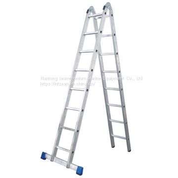 High grade aluminum alloy folding double side ladder ao31-215 gold anchor small double side ladde1