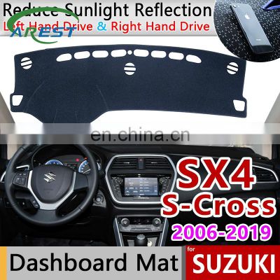 for Suzuki SX4 S-Cross 2006~2019 Anti-Slip Mat Dashboard Cover Pad Sunshade Dashmat Car Protect Carpet Anti-UV Accessories Cape