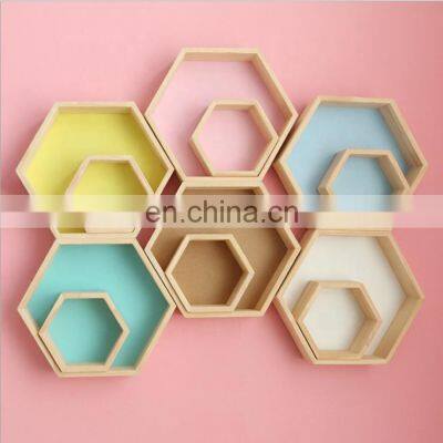 Colorful Home decoration wood Hanging shelf