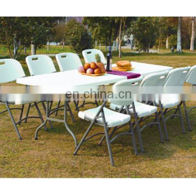 Environmental outdoor aluminum legs folding plastic picnic table and chair in china