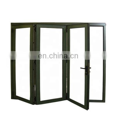 Folding door with glass panel aluminum profile frame New bi fold garage door