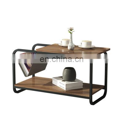 Modern Living Room Furniture Design Luxury Metal Frame Bed Wooden Side Tea End Table Set Chinese Factory