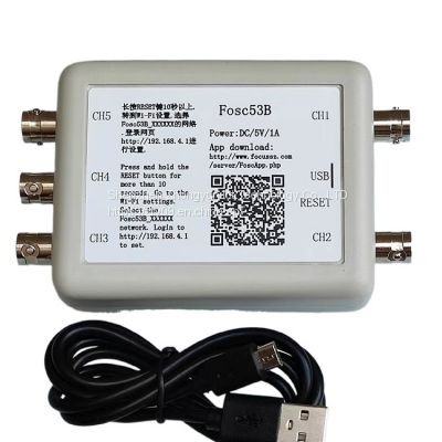 Fosc53B Wireless WiFi 5-channel USB oscilloscope 150K sampling rate DIY electronic research and development maintenance testing