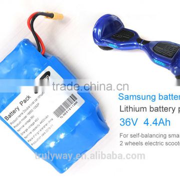 2015 Hot selling 36v 4.4ah rechargeable battery for e-scooters