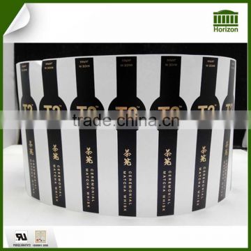 Gold Stamping Roll Paper Tea Sticker Label from Guangzhou manufacturer