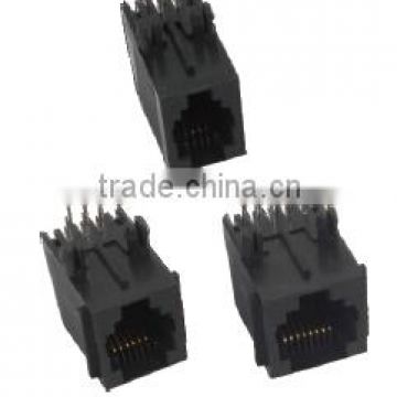 SINGLE-PORT RJ11/RJ45 PCB JACK WITH CONTACT WIRE