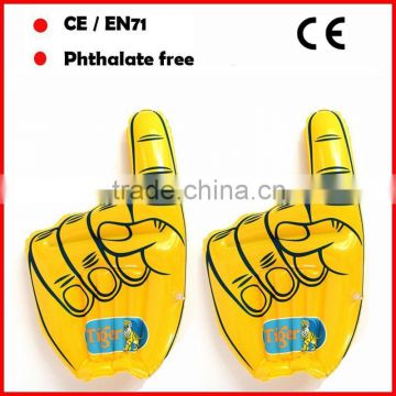 Tiger PVC yellow inflatable finger for promotional gifts