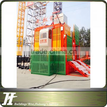 2016 HOT SALE SC100 SC200 double cage construction elevator, electric construction hoist for sale