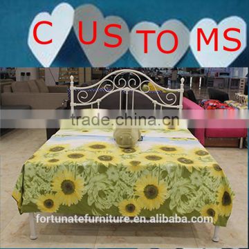 skillful manufacture queen size wrought iron bed white color