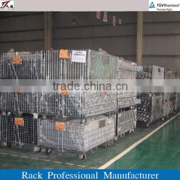 Heavy duty industrial collapsible steel wire mesh container