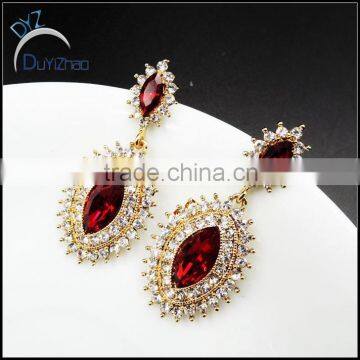 latest red zircon earrings for women