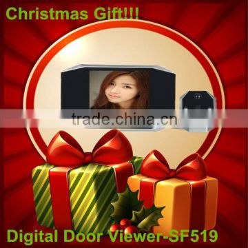 led christmas snow light motion detection colour video intercom doorbell