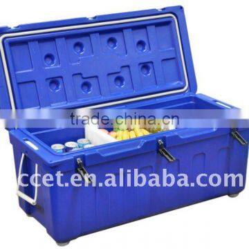 Plastic Cooler Box with Lid, SCC 204QT,Bule&Beige Ice Cooler
