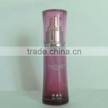 glass bottle cosmetic in graduated red color