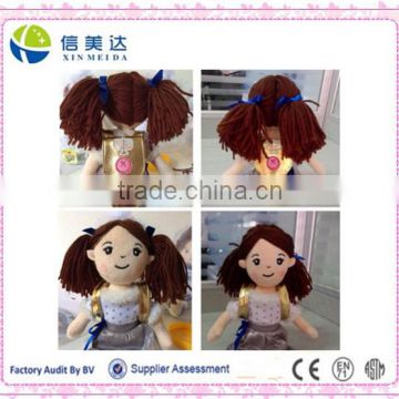 Handmade Plush Cute Girl with backpack Doll