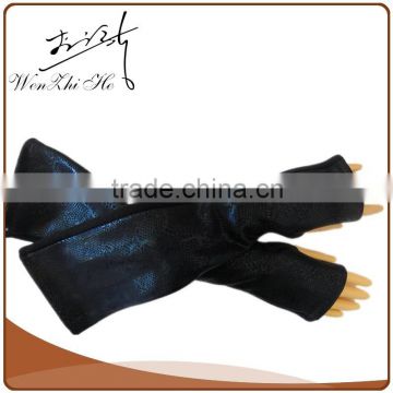 Women Leather Driving Custom Embroidered Fingerless Gloves