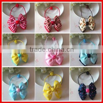 Factory wholesale kids hair ribbon bow with elastic loop