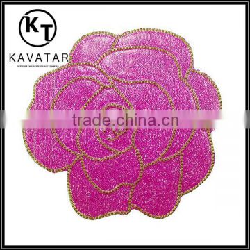 iron on diamond rose flower beaded for shawl dokoh patch Malaysia