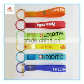 OEM Colorful Silicone Wristband Key pendant, Various Styles Colorful Silicone bracelet Keychain with key rings