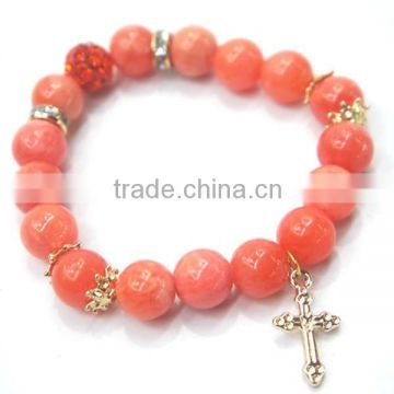 Jade bracelet with a cross,bright jade bracelet,fashion catholic rosary bracelet
