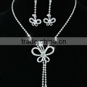 Bridal Butterfly Crystals Necklace Earrings Set CS1174