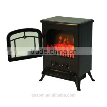 HomCom 16" 1500W Free Standing Electric Fireplace - Black