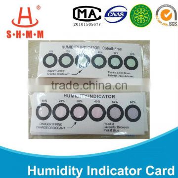 vacuum package humidity indicator card