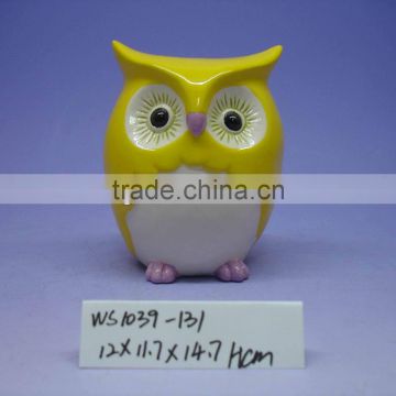 Good Quality Creamic Owl Money Bank for Kid WS1039-131