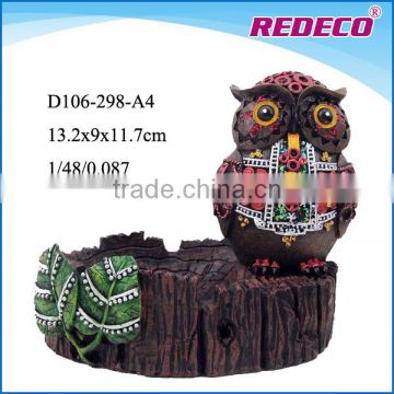 Funny Personalized Resin Ashtray With Owl Statue