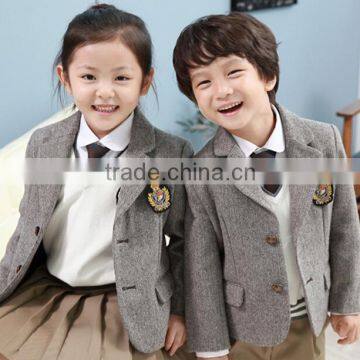 Custom classic UK Style grey coat primary school uniform wholesale