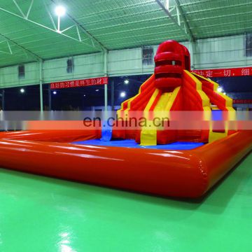 Large inflatable slide with pool, Large inflatable water slide for adult / Inflatable dry slide and pool
