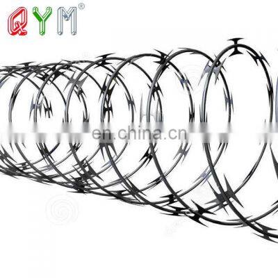 QYM Stainless Steel Barbed Tape Military Concertina Razor Wire