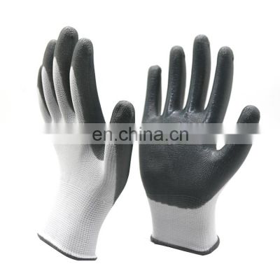 Low Price 13Gauge White Seamless Knitted Nitrile Working Gloves