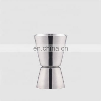 Factory Direct custom 20ml 40ml 30/60ml 25/50ml stainless steel wine jigger measuring cup with logo