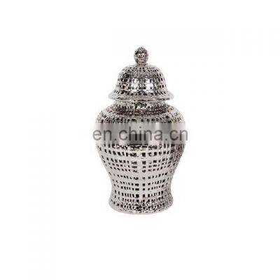 Kitchenware Metal Silver Shiny Luxury Ginger Jar